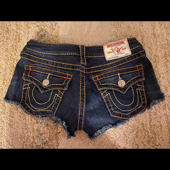 True Religion Cut Off Denim Shorts - RARE COLORS - Picture 2 of 7
